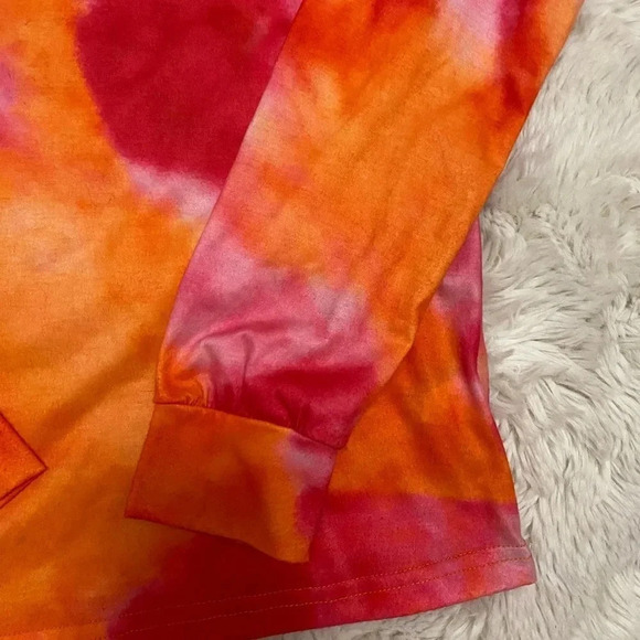Women’s orange and red long sleeve tie dye sweatshirt size small from Amazon - Picture 2 of 4